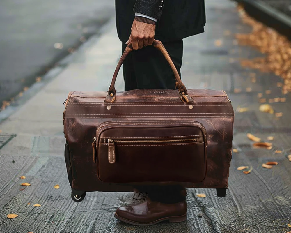 leather carry-on bag